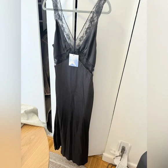 NWT MAJORELLE Black Cami Midi Dress - Picture 3 of 6